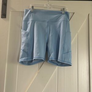 Fabletics Blue Bike Shorts Athletic Comfort